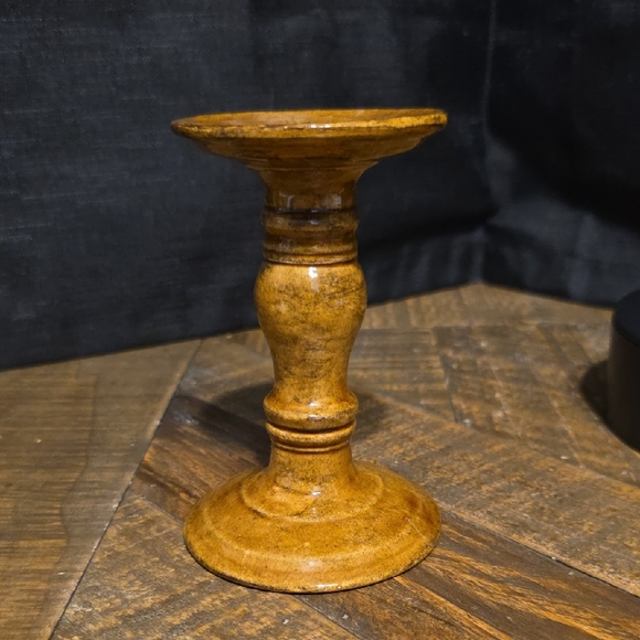 Other - Elegant Brown Ceramic Candle Holder